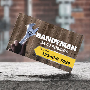 Handyman Repair Maintenance Plug Service Wood Visitekaartje