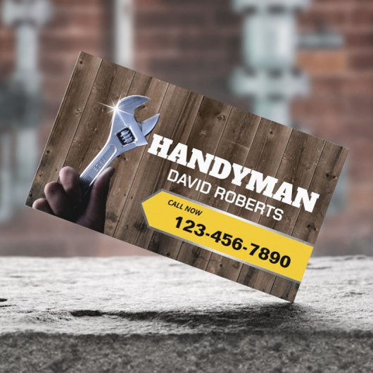 Handyman Repair Maintenance Plug Service Wood Visitekaartje