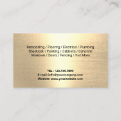 Handyman Repair & Maintenance Service Modern Gold Visitekaartje (Achterkant)