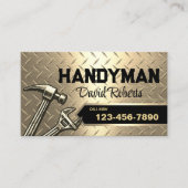 Handyman Repair & Maintenance Service Modern Gold Visitekaartje (Voorkant)