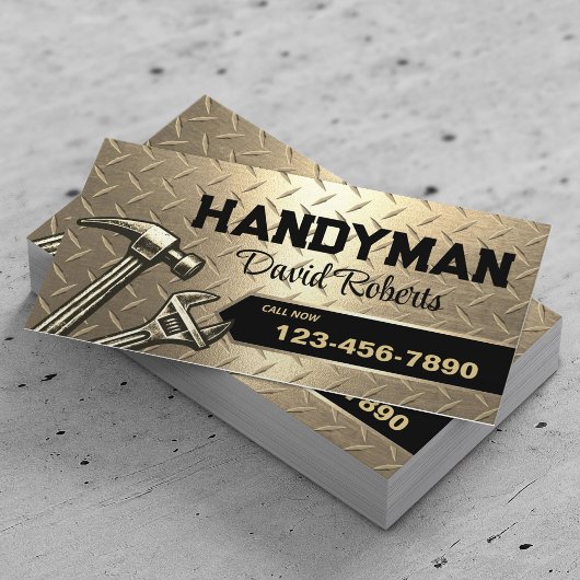 Handyman Repair & Maintenance Service Modern Gold Visitekaartje
