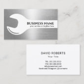 Handyman Repair Maintenance Service Modern Silver Visitekaartje (Voorkant / Achterkant)