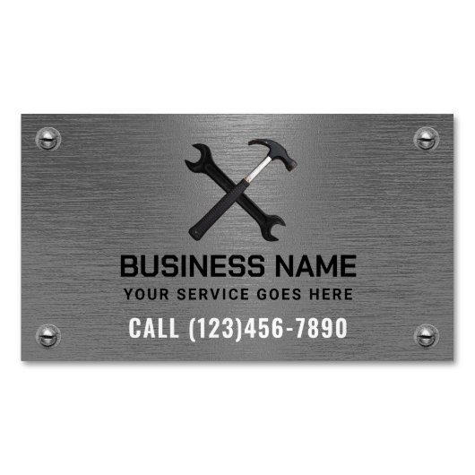 Handyman Repair Professional Maintenance Service Magnetisch Visitekaartje (Voorkant)