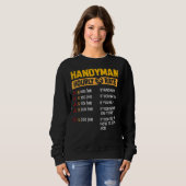 Handyman Repairman Helper Carpenter Hourly Labour Trui (Voorkant volledig)