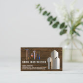 Handyman Reparatie Gereedschap | Gebouw Logo Visitekaartje (Staand voorkant)