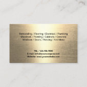 Handyman Reparatie & Onderhoud Gouden Hamer Visitekaartje (Achterkant)
