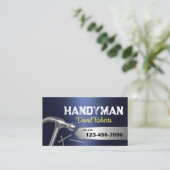 Handyman Reparatie & Onderhoud Marine Blauw Metaal Visitekaartje (Staand voorkant)