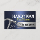 Handyman Reparatie & Onderhoud Marine Blauw Metaal Visitekaartje (Voorkant)