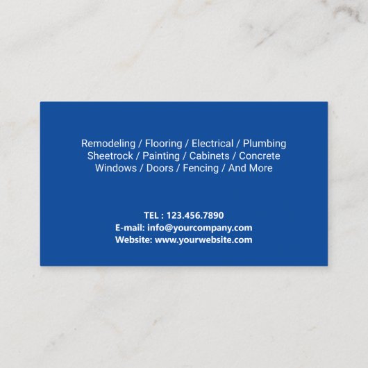 Handyman reparatie & onderhoud Service Blauw Visitekaartje (Achterkant)