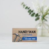 Handyman reparatie & onderhoud Service Blauw Visitekaartje (Staand voorkant)
