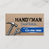 Handyman reparatie & onderhoud Service Blauw Visitekaartje (Voorkant)