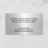 Handyman Reparatie & Onderhoud Service Blue Metal Visitekaartje (Achterkant)