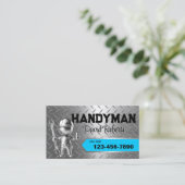 Handyman Reparatie & Onderhoud Service Blue Metal Visitekaartje (Staand voorkant)