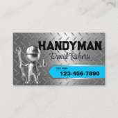 Handyman Reparatie & Onderhoud Service Blue Metal Visitekaartje (Voorkant)