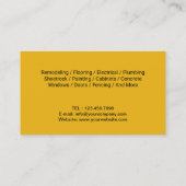 Handyman Reparatie & Onderhoud Service Creatief Visitekaartje (Achterkant)