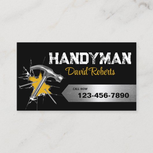 Handyman Reparatie & Onderhoud Service Creatief Visitekaartje (Voorkant)
