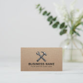 Handyman Reparatie Onderhoud Service Rustic Kraft Visitekaartje (Staand voorkant)
