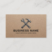 Handyman Reparatie Onderhoud Service Rustic Kraft Visitekaartje (Voorkant)