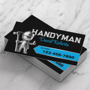 Handyman Reparatie & Onderhoud Service Zwart & bla Visitekaartje