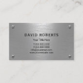 Handyman reparatie onderhoudsservice blauw metaal visitekaartje (Achterkant)