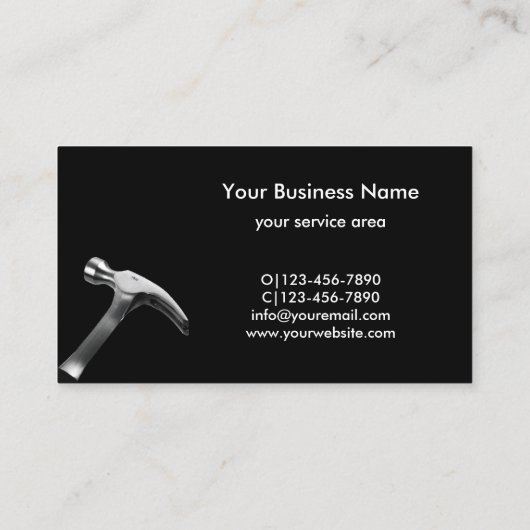 Handyman-reparatie professionele visitekaartjes (Achterkant)