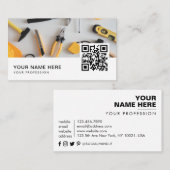Handyman reparatie | QR-code onderhoudsdiensten Visitekaartje (Voorkant / Achterkant)