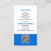 Handyman reparaties met QR-code Visitekaartje (Achterkant)