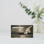 Handyman reparatiewerker Gold Hammer Visitekaartje (Staand voorkant)