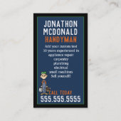 Handyman Reparator Odd Jobs Promotie Visitekaartje (Achterkant)