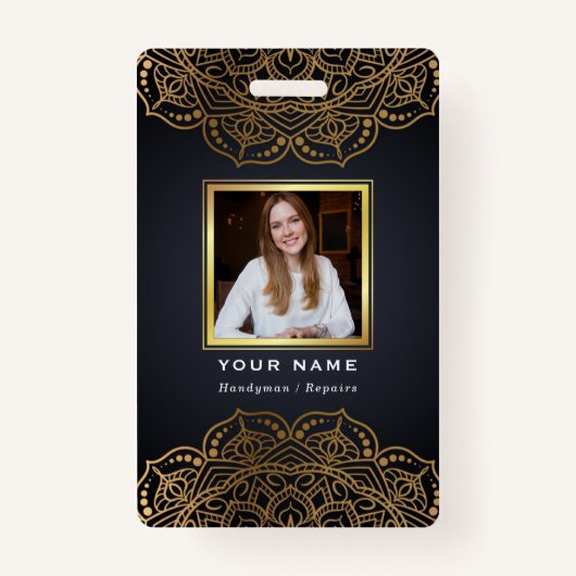 Handyman Repareert Black Gold  Badge (Voorkant)