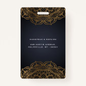 Handyman Repareert Black Gold  Badge (Achterkant)