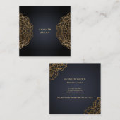 Handyman Repareert Black Gold Vierkante Visitekaartje (Voorkant / Achterkant)