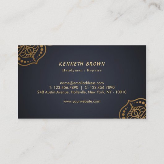 Handyman Repareert Black Gold Visitekaartje (Achterkant)