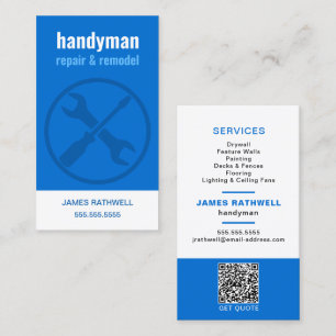 Handyman repareert renovatie   QR-code Visitekaartje