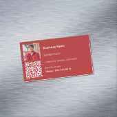 Handyman rood wit foto QR code Magnetisch Visitekaartje (Voorbeeld)