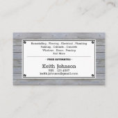 Handyman Rustic Grey Wood  Bouw Visitekaartje (Achterkant)