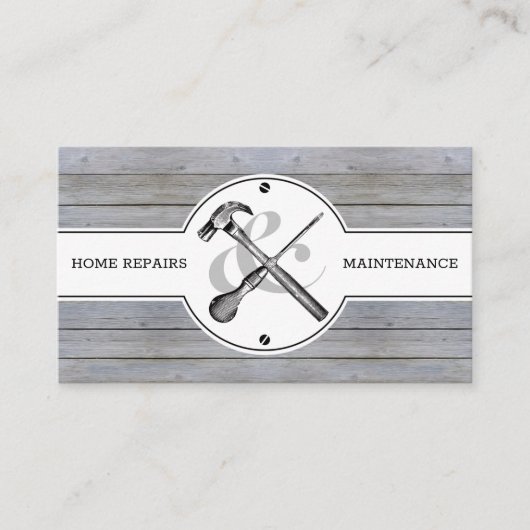 Handyman Rustic Grey Wood  Bouw Visitekaartje (Voorkant)