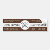 Handyman Rustic Wood Grain  Bouw Bumpersticker (Voorkant)