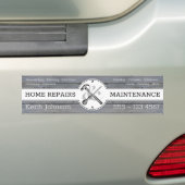 Handyman Rustic Wood Grey  Construction Bumpersticker (Op auto)