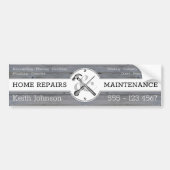 Handyman Rustic Wood Grey Construction Bumpersticker (Voorkant)