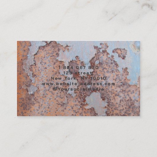 Handyman  Rusty Metal Visitekaartje (Achterkant)