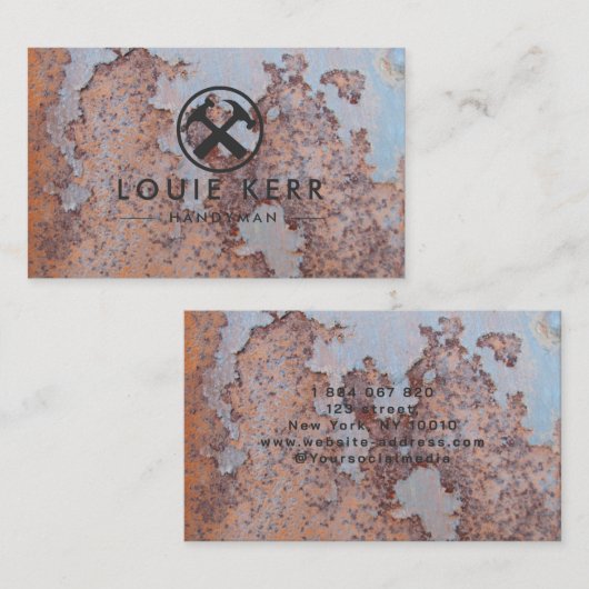 Handyman  Rusty Metal Visitekaartje (Voorkant / Achterkant)