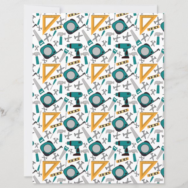 Handyman Scrapbook Papier in Blauw (Voorkant)