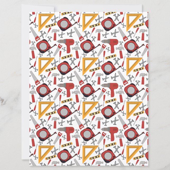 Handyman Scrapbook Papier in Rood (Voorkant)