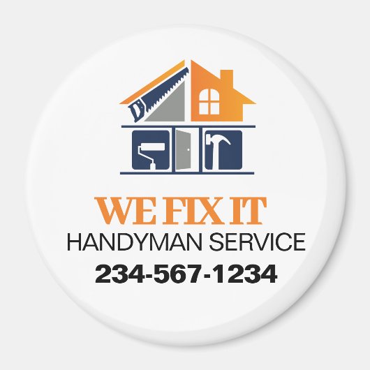 Handyman Service Adverteren Magneet (Voorkant)