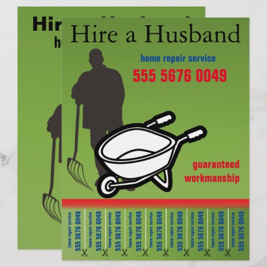 Handyman Service Landscaper Small Business Flyer (Voorkant / Achterkant)