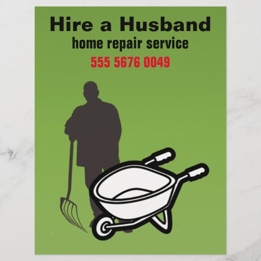 Handyman Service Landscaper Small Business Flyer (Achterkant)