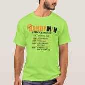 HANDYMAN SERVICE RATES T-SHIRT (Voorkant)