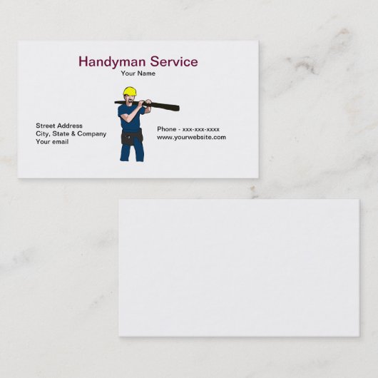 Handyman Service Visitekaartje (Voorkant / Achterkant)