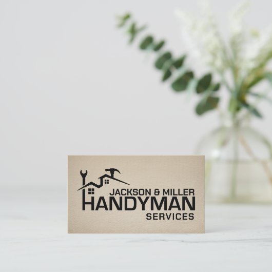Handyman Services Cool Simple Visitekaartje (Staand voorkant)